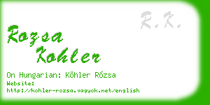 rozsa kohler business card